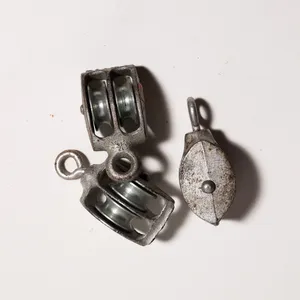 Cast Iron Single Double Pulley Block Pair, Tool, Machinery, Garage,