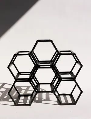 Black Hexagonal Wine Rack