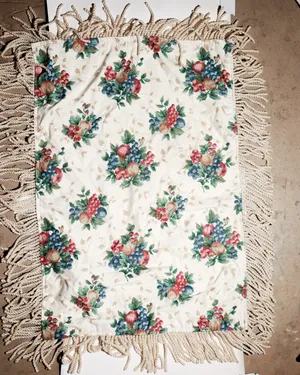 Vintage Botanical Fruit Print Fringe Extra Large XL Xlarge Pillow Sham