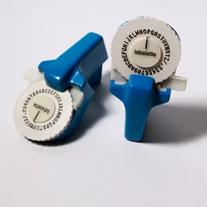 Vintage Blue Labelette Handheld Dial Label Embosser Pair Label Maker