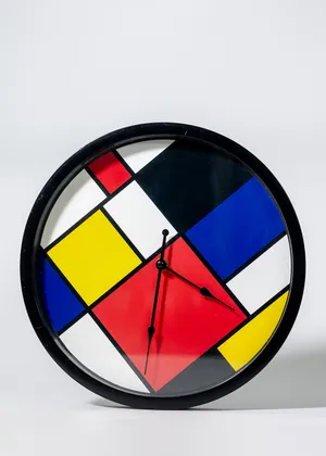 80's red white and blue clock - Piet Mondrian
