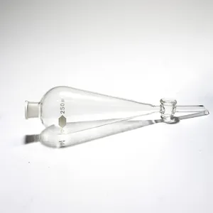 Pear Shaped Kimble Kimax smaller with attached separatory funnel lab glass