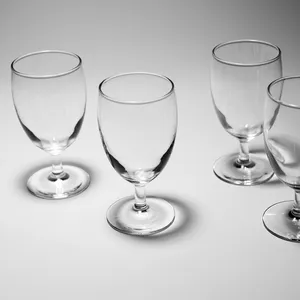 Simple Stemmed Short Clear Water Goblets