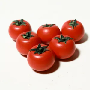 Realistic Fake Faux Red Tomato Hand painted Wood Prop Set, Food