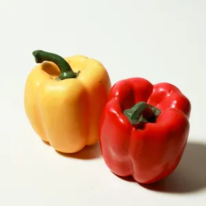 Fresh Realistic Red Yellow Bell Pepper Produce Props Fake Food, Faux Food