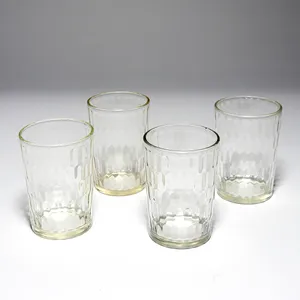 Clear Wide Short Textured Juice Glass Set - 4.75