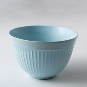 Tall Ribbed Blue Melamine Nesting Bowl - 7
