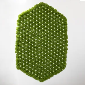 Vintage Yarn Star Placemat Daisy Loom Green with White stars dots