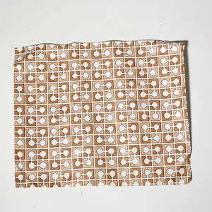 Wallpaper Remnant 1970s Shades of brown Circles on a grid