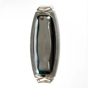 Stainless Steel Serving Party Platter Mid Century Modern, Vintage - 