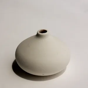 Minimalist Matte Gray Stoneware Bud Vase Modern