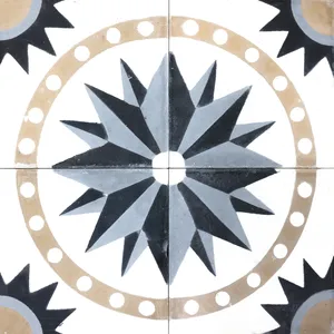 Surface Tile: Loose Moroccan Cement Tile White, Blue, Brown, Star