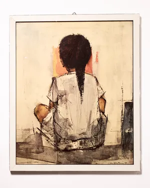 Signed 1963 Mid-Century Expressionist Figurative Woman Painting NOT CLEARED