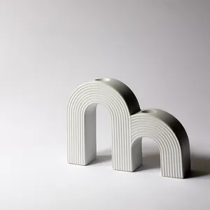 Modern White Rainbow Shaped Candle Holder - 5.25