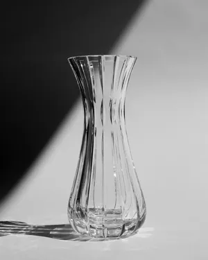 Atlantis Portugal Lead Crystal Flower Vase Sculptural Fluted Form