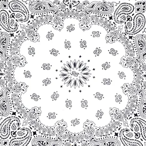 Black and White square Cotton Bandana