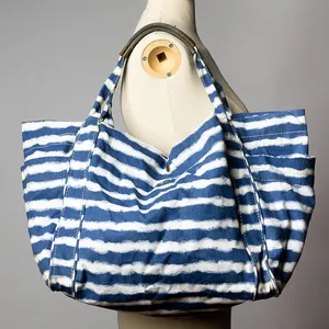 Blue and White Shoulder Bag Tote- 2' x 1'