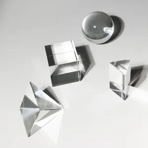 Clear Crystal Glass Optical Prism Geometry Shape Set