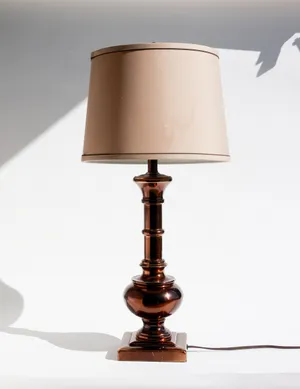 Antique Gold Glass Table Lamp and Shade