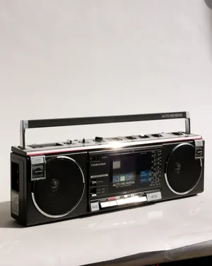 1980s Vintage Portable Stereo Boombox, Personal, Long and Slim Am Fm Cassette