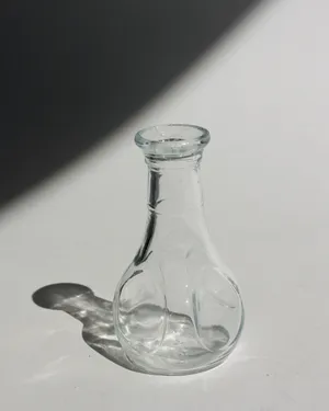 Vintage Mini Clear Glass Bottle Bud Vase Pinch Thumbprint Bottle