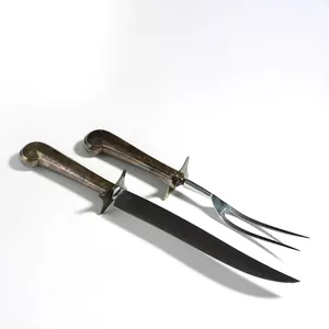 Silver Fork and Knife Carving Set - 13.25