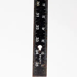 Black Metal Oxwall Yard Stick with White Letters and Number