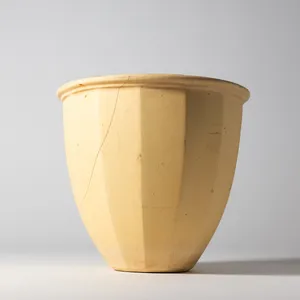 Tapered Cream Plant Flower Pot Ceramic