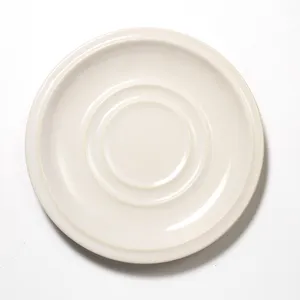 White Salad Plate Saucer with decorative ridges - 7