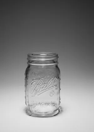 Ball Jar with a Pressed Bumble Bee on one Side