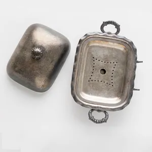 Silver Antique Butter Dish - 4
