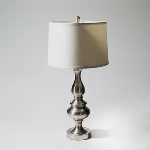 Brushed Metal Tall Silver Table Lamp