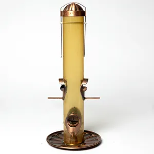 Garden Vintage Yellow Outdoor Bird Feeder with Brass fittings