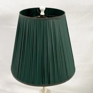 Pleated Empire Shaped Spider Construction Lamp Shade in Green Plastic