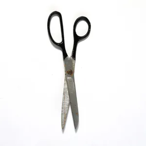 Scissors Metal with black painted handle, Vintage - 8