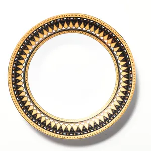 Very Small Gold and Black Design Plates
