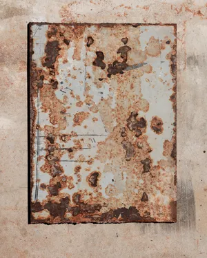 Rectangular Rough Cut Rusted Steel Plate