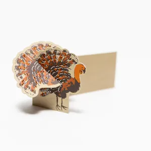 Ephemera Collection of 3-D Turkey Shaped Table Place Tags