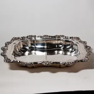 Ornate Victorian Silver-Plated Rococo Serving Tray