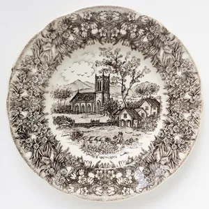 Detail Illustrated Brown Pasta Bowl 9.5