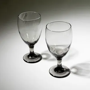 Gray Stemmed Water Glasses Goblets - 7