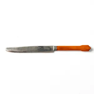 Amber Bakelite Butter Knife Mid Century Modern 