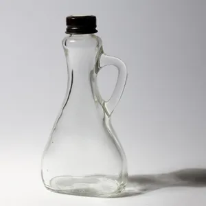 Vintage Clear Glass Handled Syrup Condiment Bottle