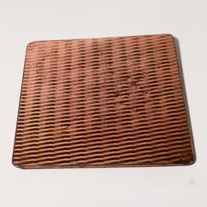 Industrial Copper Corrugated Metal Textured Decorative Plate
