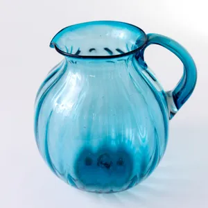 Blue Swirl Globe Pitcher - 10