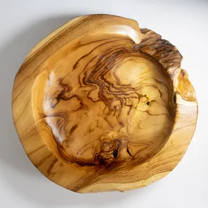 RAW Solid Wood Serving Bowl with raw unfinished edge - 16