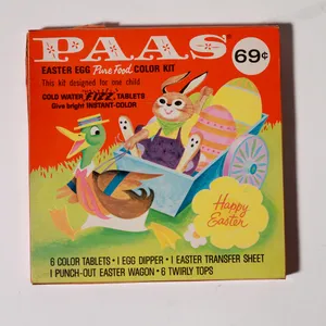 Vintage 1960s PAAS Easter Egg Dyeing Kit, Red Package