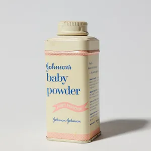 Vintage Johnson Baby Powder Tin Mid-Century Americana, Medicine Cabinet, 1960s, Bathroom