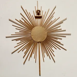 Gold Starburst Metal Wall Art Mid-Century Modern, Picture Frame, Picture Holder
