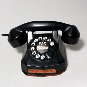 Vintage Black Bakelite PAX Rotary Desk Telephone